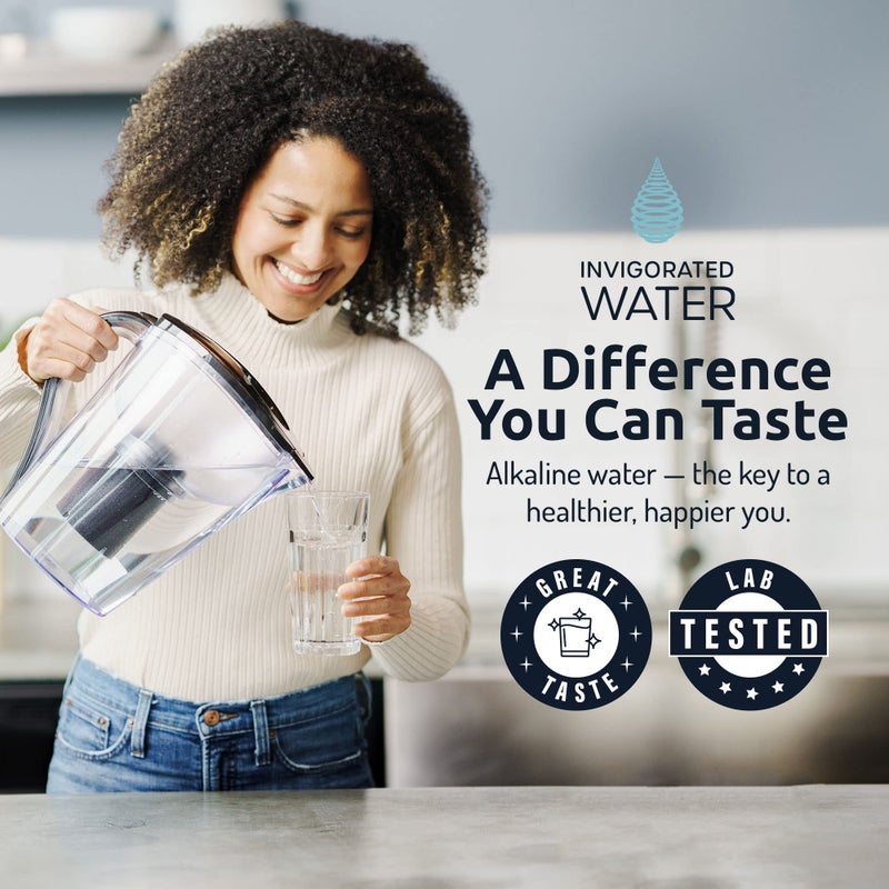 Invigorated Water Alkaline Water Filter Pitcher - Long Lasting Alkaline Water Pitcher Filter with Multi-Stage Filtration System - High pH Alkaline Pitcher Water Jug with Alkaline Filter - 3.5L (White) - Image 4